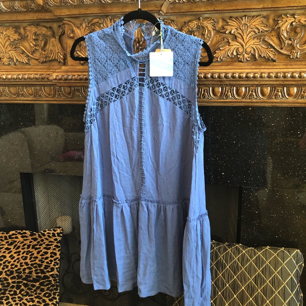 Blue boho top